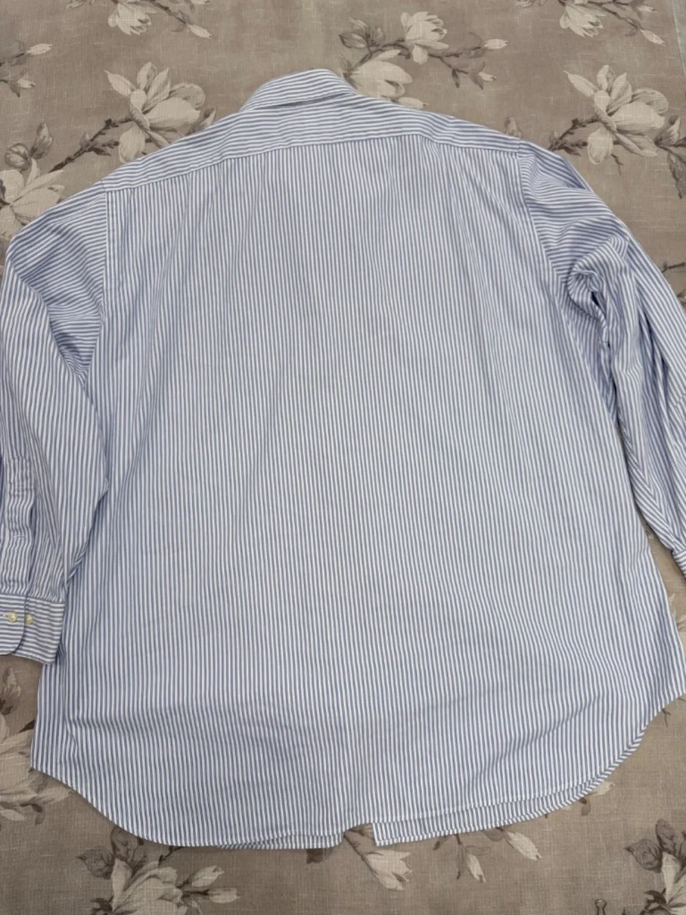 Polo Ralph Lauren Lowell Dress Shirt Mens 18 32/33 Blue Stripe 100% Cotton